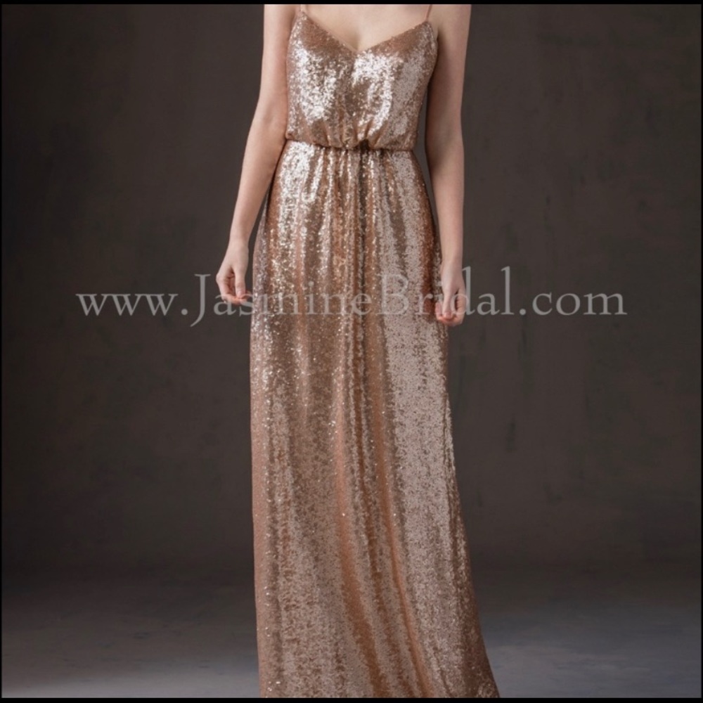 NWT Rose Gold sequin prom/bridesmaid dress